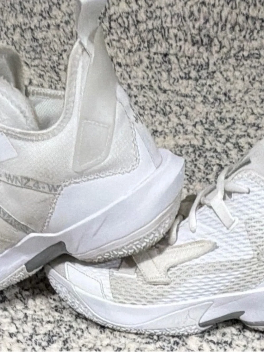 Jordan Why Not Zer0.4 Men's Mid Top Basketball Sneakers Lace Up Triple White